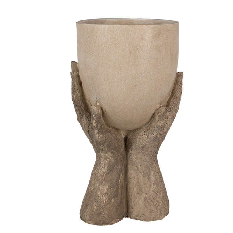 Clayre & Eef Planter Hands 37 cm Beige Polyresin