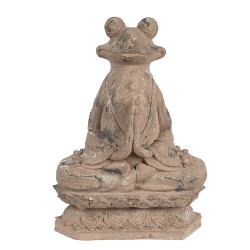 Clayre & Eef Decorative Figurine Frog 27x17x37 cm Brown Polyresin