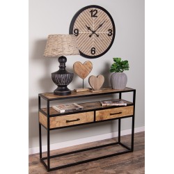 Clayre & Eef Abat-jour Ø 38x22 cm Beige Rotin Rond