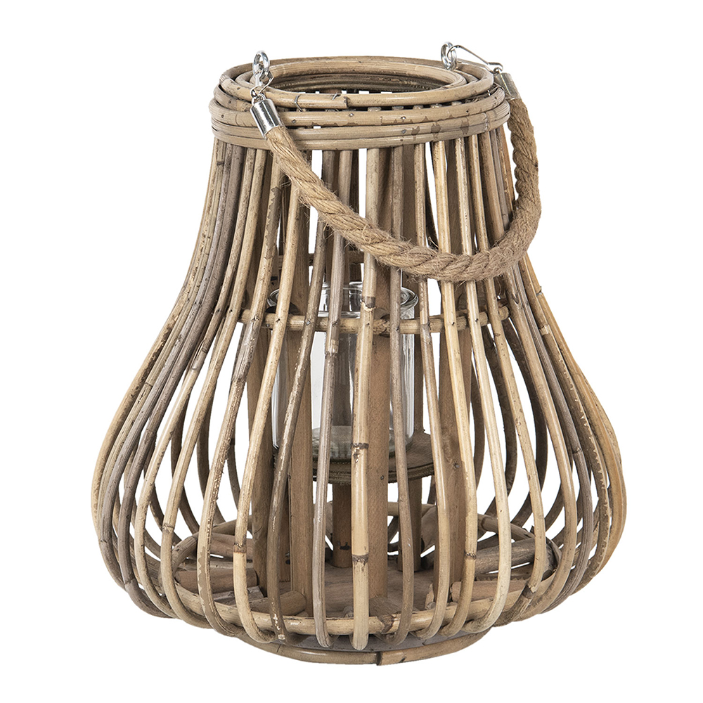 Windlicht Ø 27X30 Cm Beige Hout-image