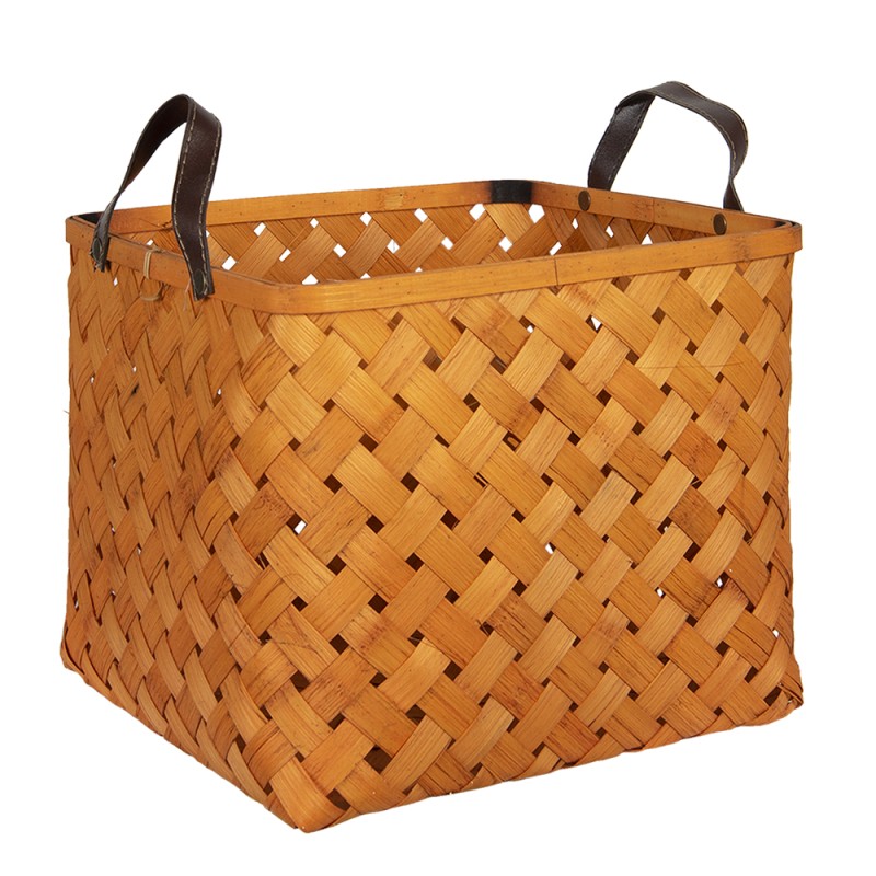 Clayre & Eef Opbergmand Set van 2  30x30x26 cm Bruin Rotan Vierkant