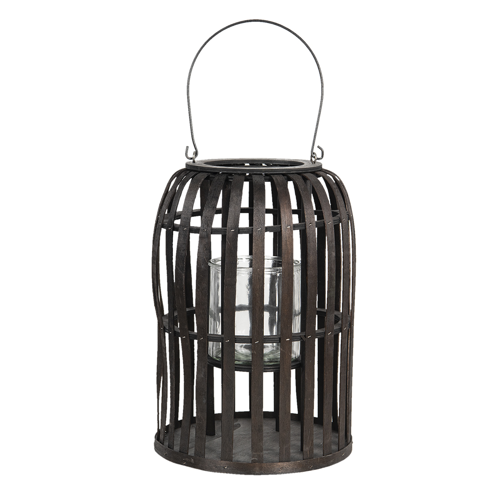 Clayre&Eef WindlichtØ 25x36 cm Bruin Hout afbeelding