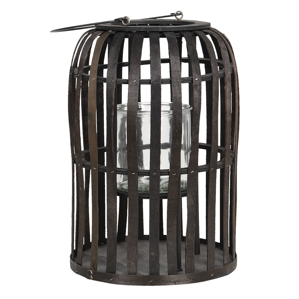 Windlicht Ø 25X36 Cm Bruin Hout-image