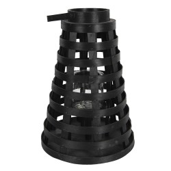 Clayre & Eef Lanterna Ø 28x40 cm Nero Legno Vetro Rotondo