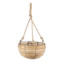 Clayre & Eef Pflanzenaufhänger 3er Set Braun Rattan Rund