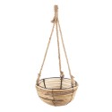 Clayre & Eef Plantenhanger Set van 3  Bruin Rotan Rond