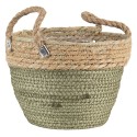 Clayre & Eef Panier de rangement set de 3 Ø 24 Ø 22 Ø 17 cm Marron Blanc Zostère Rond