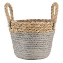 Clayre & Eef Panier de rangement set de 3 Ø 24 Ø 22 Ø 17 cm Marron Blanc Zostère Rond