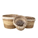 Clayre & Eef Storage Basket Set of 3 Ø 32 Ø 28 Ø 24 cm Brown Straw Round