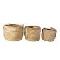 Clayre & Eef Storage Basket Set of 3 Ø 34 Ø 23 Ø 20 cm Brown Straw Round