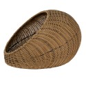 Clayre & Eef Casa dei gatti Ø 47x30 cm Marrone Beige Rattan  Rotondo