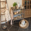 Clayre & Eef Casa dei gatti Ø 47x30 cm Marrone Beige Rattan  Rotondo