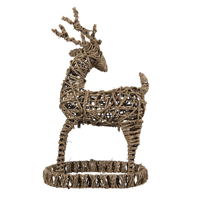 Clayre & Eef Figur Hirsch 30x20x49 cm Braun Rattan