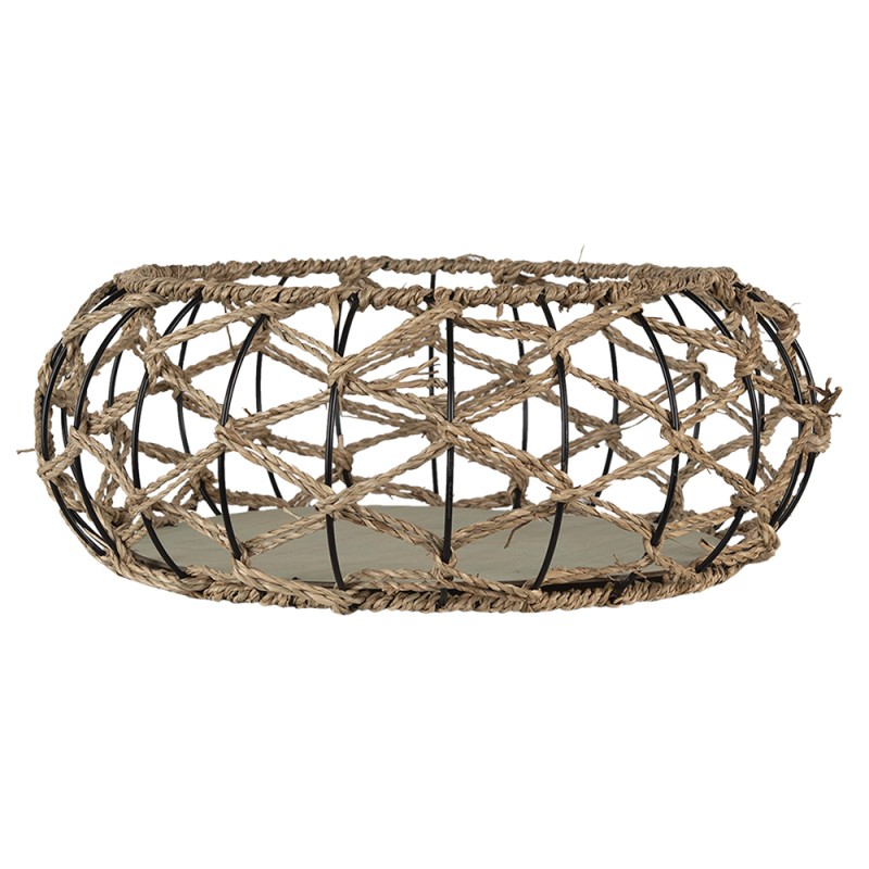 Clayre & Eef Aufbewahrungskorb Ø 39x15 cm Braun Rattan Rund