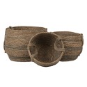 Clayre & Eef Storage Basket Set of 3 Ø 38x32 cm Brown Seagrass Round