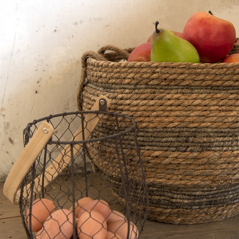 Clayre & Eef Storage Basket Set of 3 Ø 38x32 cm Brown Seagrass Round