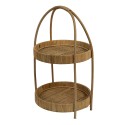 Clayre & Eef Porta pasticceria a 2 piani Ø 30x54 cm Marrone Rattan  Rotondo