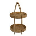 Clayre & Eef Porta pasticceria a 2 piani Ø 30x54 cm Marrone Rattan  Rotondo