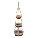Clayre & Eef Pflanzenaufhänger Ø 24x83 cm Braun Schwarz Seegras Rund