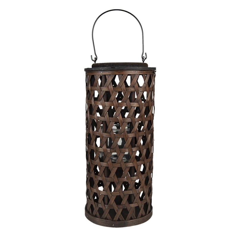 Clayre & Eef Wind Light Ø 19x40 cm Brown Bamboo Round