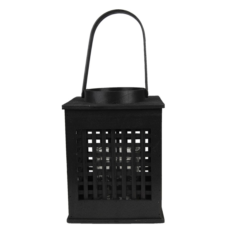 Clayre & Eef Wind Light 19x19x25 cm Black Bamboo Square