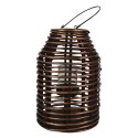 Clayre & Eef Wind Light Ø 25x35 cm Brown Wood Glass Round