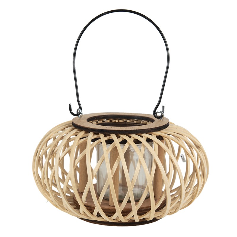Clayre & Eef Wind Light Ø 23x12 cm Beige Bamboo Round