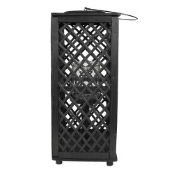 Clayre & Eef Windlicht 21x21x50 cm Schwarz Bambus