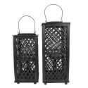 Clayre & Eef Wind Light 21x21x50 cm Black Bamboo