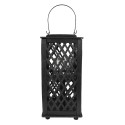 Clayre & Eef Lanterna 19x19x40 cm Nero Bambù Rettangolo