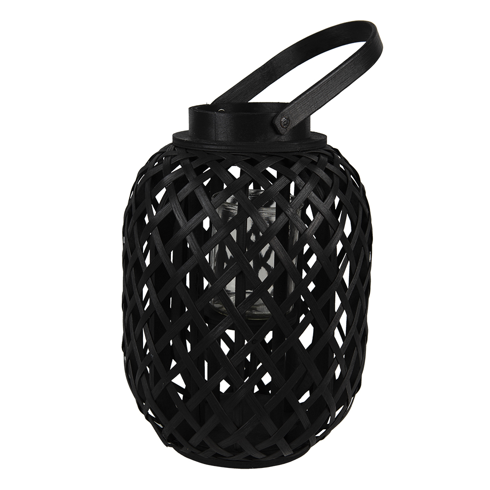 Clayre&Eef WindlichtØ 22x29 cm Zwart Bamboe afbeelding