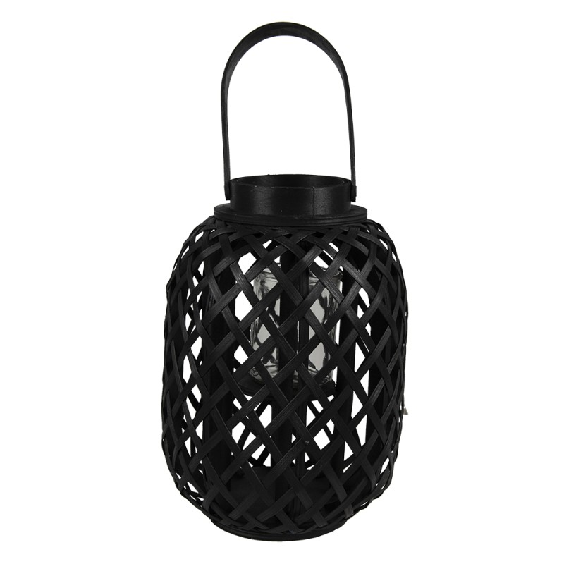 Clayre & Eef Wind Light Ø 22x29 cm Black Bamboo Round