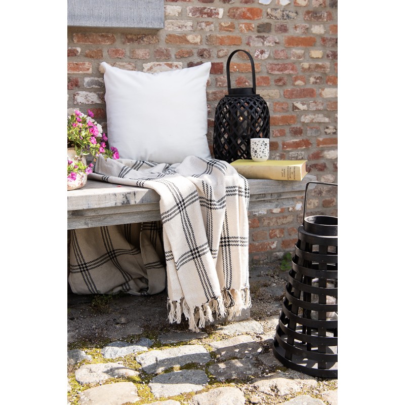 Clayre & Eef Wind Light Ø 22x29 cm Black Bamboo Round