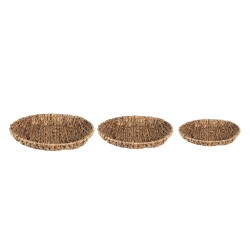 Clayre & Eef Storage Basket Set of 3 Ø 40 cm Brown Rattan Round