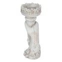 Clayre & Eef Kandelaar  12x10x27 cm Grijs Steen Hand