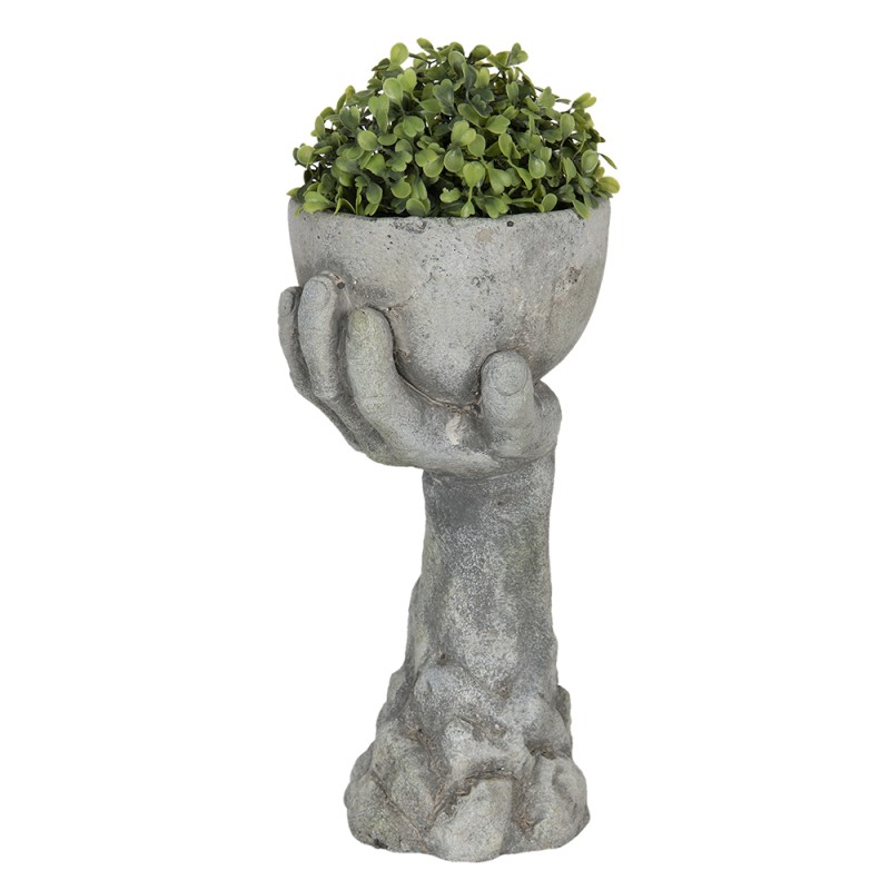 Clayre & Eef Bloempot Hand 15x14x30 cm Grijs Steen