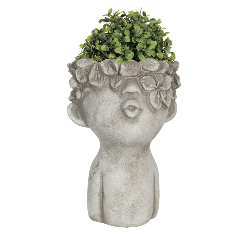 Clayre & Eef Fioriera 17x17x25 cm Grigio Pietra