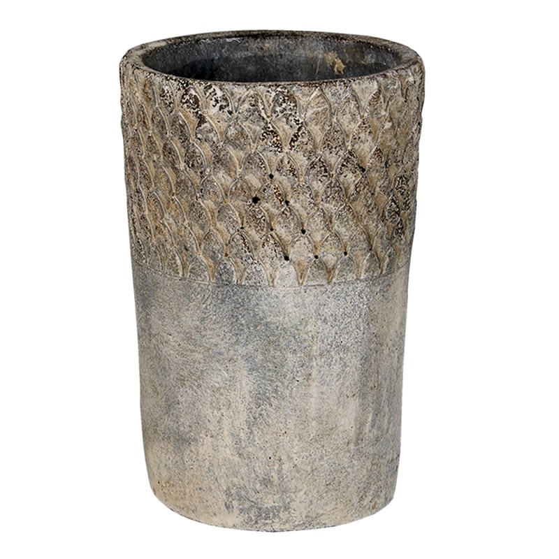Clayre & Eef Bloempot  Ø 12x19 cm Grijs Steen Rond