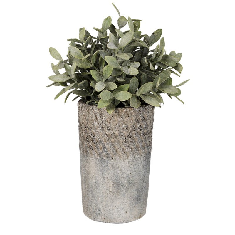 Clayre & Eef Bloempot  Ø 12x19 cm Grijs Steen Rond