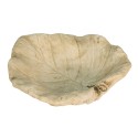 Clayre & Eef Bac à nourriture pour oiseaux Feuille 22x22x6 cm Beige Pierre Ovale