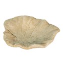 Clayre & Eef Bac à nourriture pour oiseaux Feuille 22x22x6 cm Beige Pierre Ovale