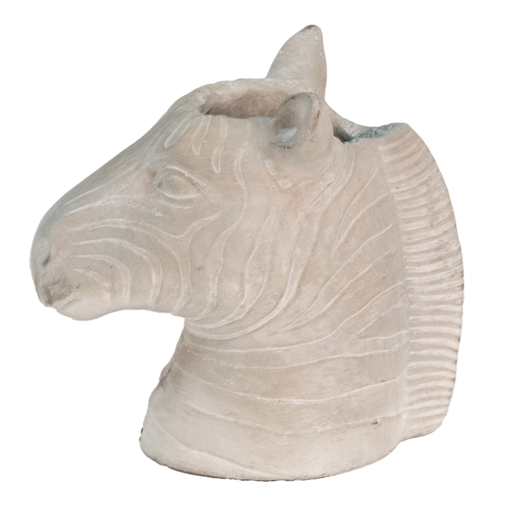 Clayre & Eef Bloempot Zebra 16x10x15 cm Grijs Steen afbeelding 1