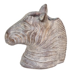 Clayre & Eef Bloempot Zebra 16x10x15 cm Grijs Steen