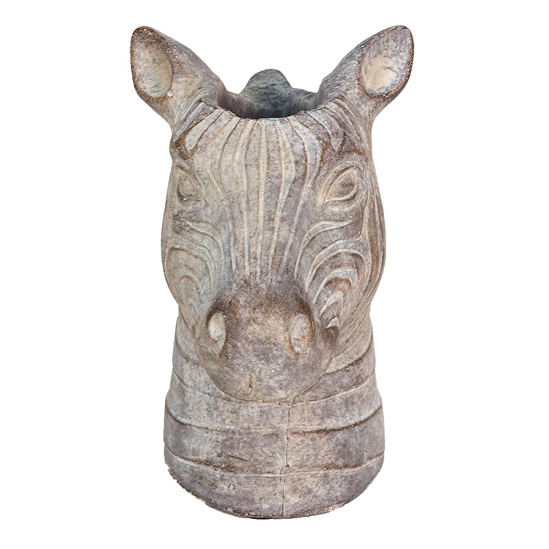 Clayre & Eef Fioriera Zebra 16x10x15 cm Grigio Pietra