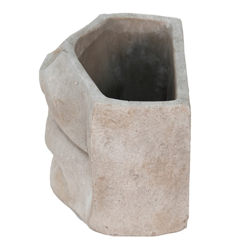 Clayre & Eef Fioriera Bocca 26x16x16 cm Grigio Pietra