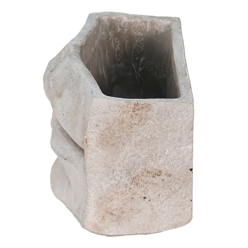 Clayre & Eef Fioriera Bocca 21x13x14 cm Grigio Pietra