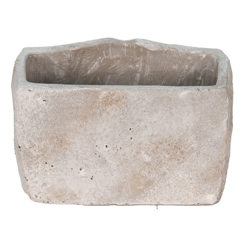 Clayre & Eef Fioriera Bocca 21x13x14 cm Grigio Pietra