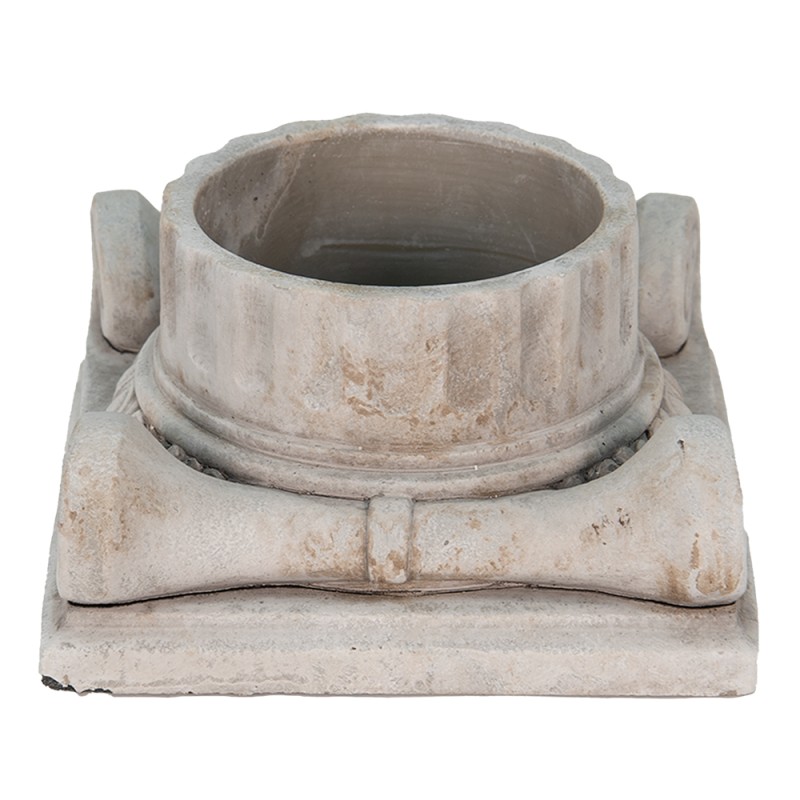 Clayre & Eef Pot de fleurs 21x21x11 cm Gris Pierre Rectangle