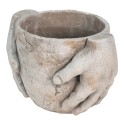 Clayre & Eef Pot de fleurs 21x16x15 cm Gris Pierre Mains