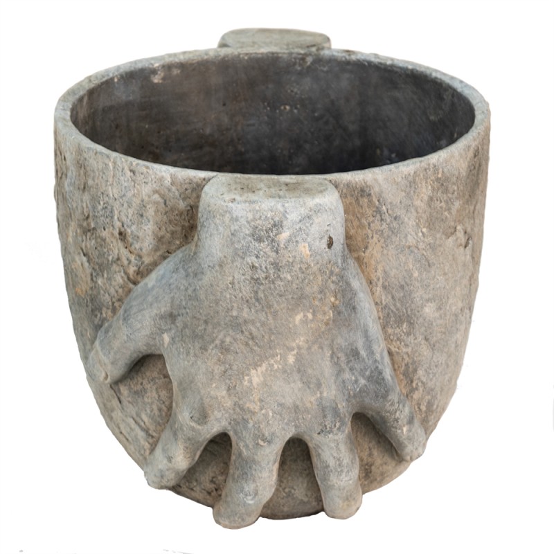 Clayre & Eef Fioriera 28x21x19 cm Grigio Pietra Mani